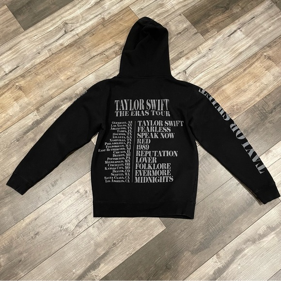 Taylor Swift The Eras Tour Official Merch Black Hoodie Hooded Sweatshirt Small - Picture 2 of 4